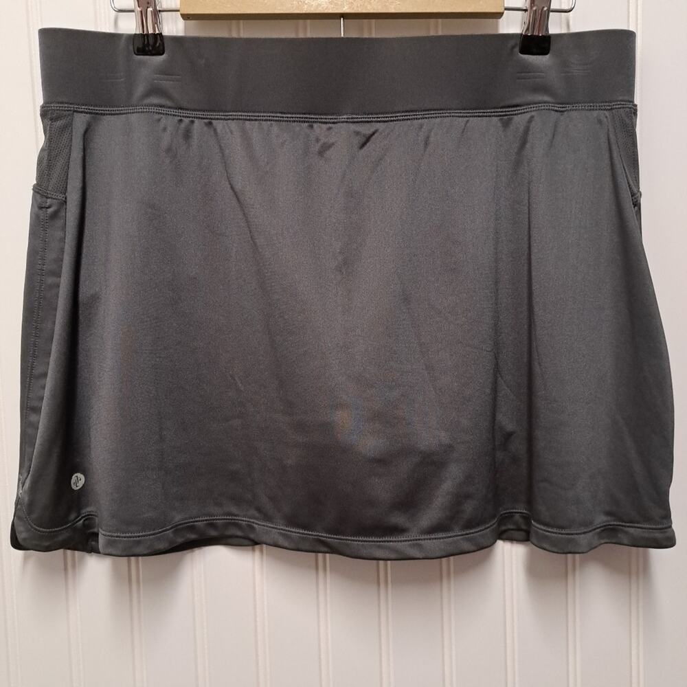 Jockey Athletic Skort Womens XL Gray Pull On Skirt Shorts Golf Tennis